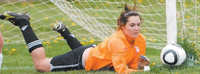 Central Elgin goalkeeper Jennifer Wakefield 